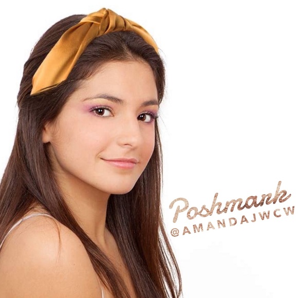 Silk Cross Knot Twist Headband - Black - 1” Wide - Picture 5 of 5